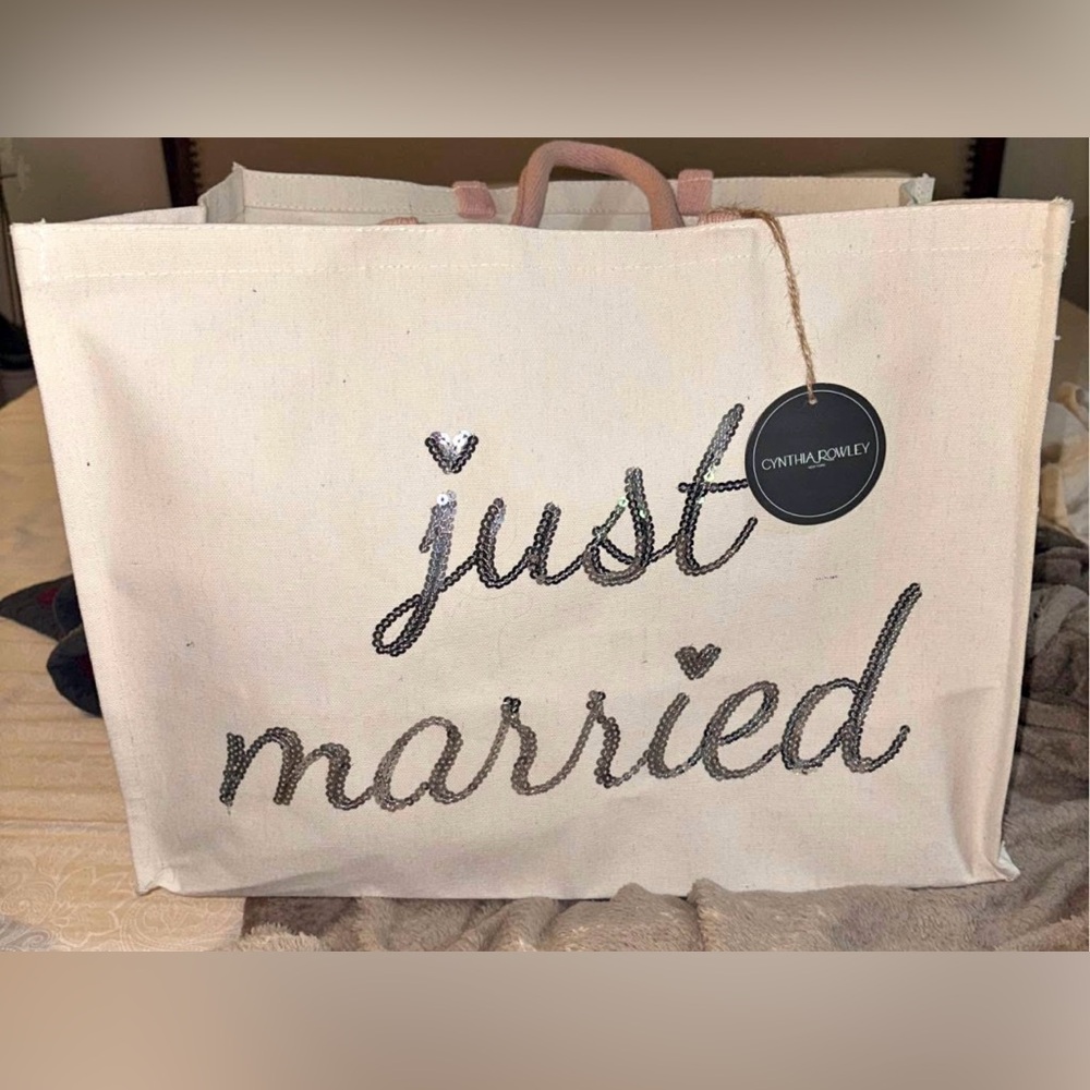 Cynthia Rowley Cream 'Just Married' Tote